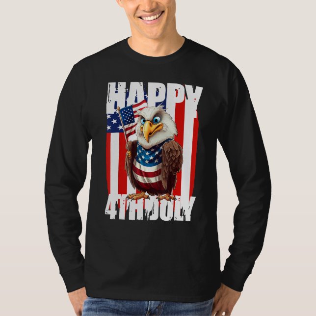 Eagle Happy 4th Of July Patriotic American 1 T-Shirt (Vorderseite)