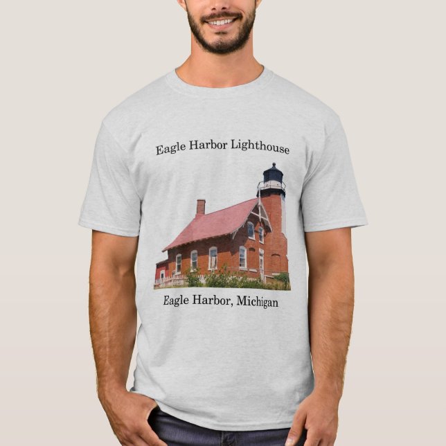 Eagle Harbor Leuchtturm Licht T-Shirt (Vorderseite)
