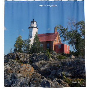 Eagle Harbour Leuchtturm Duschvorhang mit Namen