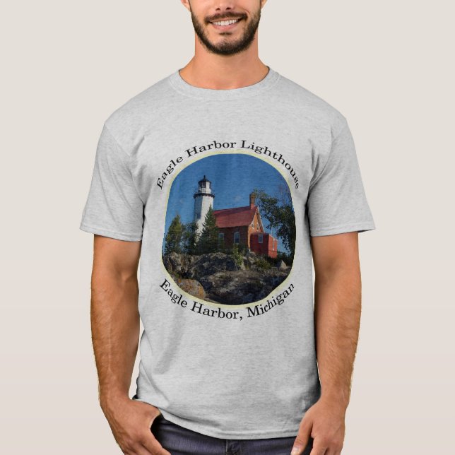Eagle Harbour Leuchtturm ovales Shirt (Vorderseite)