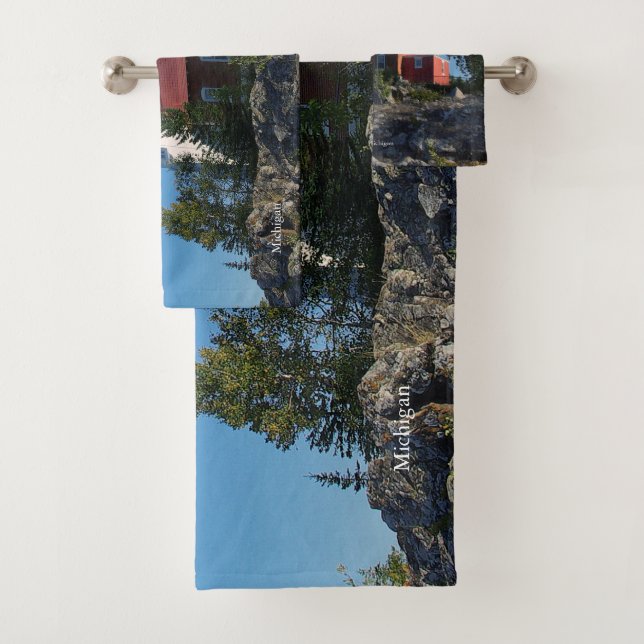 Eagle Harbour Lighthouse Handtuchhandtuch Set (Insitu)