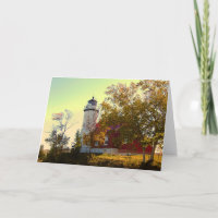 Eagle Harbour Lighthouse Herbstgrusskarte