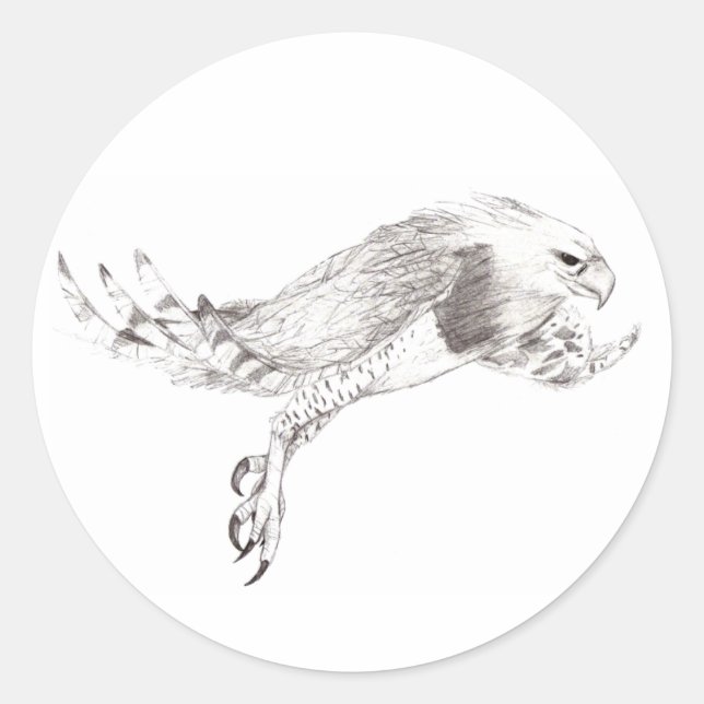 Eagle Harpy Runder Aufkleber (Vorderseite)