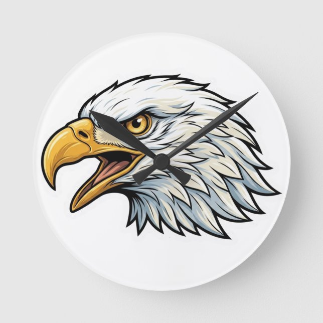 Eagle head clock runde wanduhr (Vorderseite)