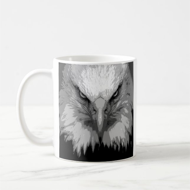 Eagle Head Moderne Pop Art Template Tiere Kaffeetasse (Links)