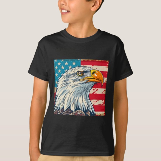 Eagle Head US Flagge T-Shirt (Vorderseite)