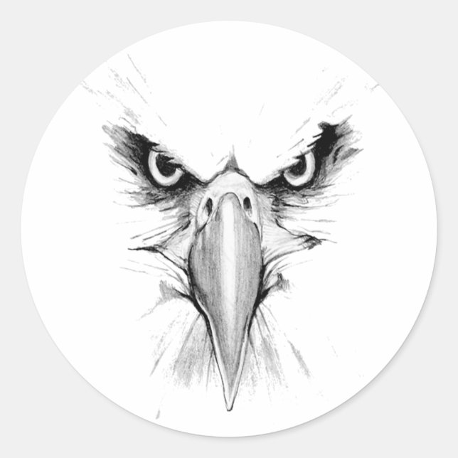 Eagle Headface Tattoo Runder Aufkleber (Vorderseite)