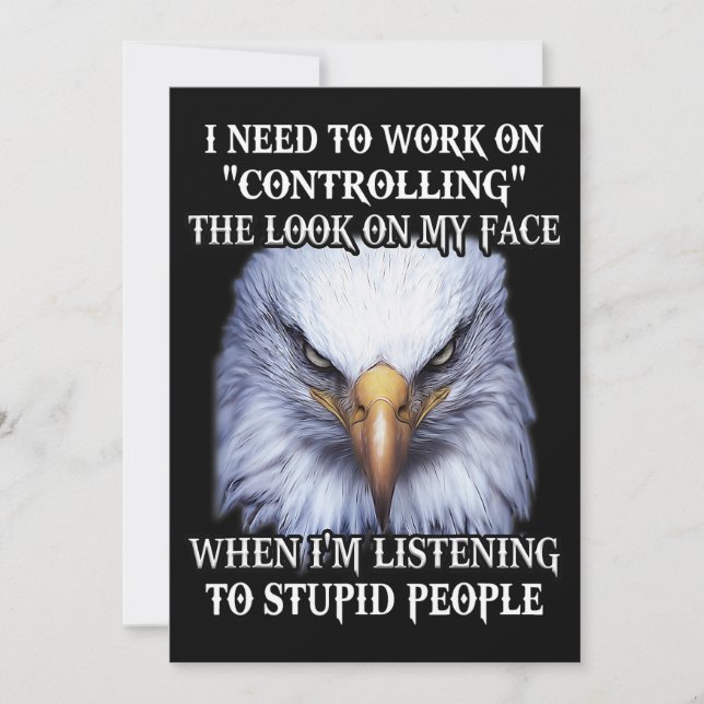 Eagle ich muss daran arbeiten, den Blick auf meine Einladung (Vorderseite)