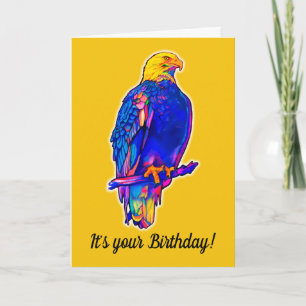 Eagle in Colors Happy Birthday Card Karte