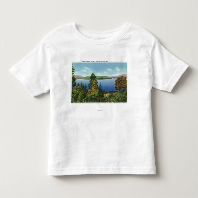 Eagle-Insel und niedrigere Saranac See-Ansicht Kleinkind T-shirt (Vorderseite)