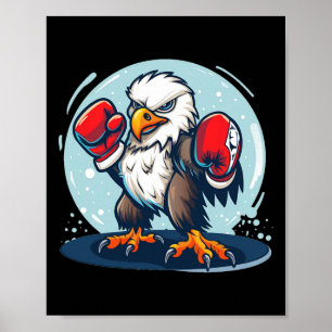 Eagle kämpft mit Boxhandschuhen für ein Cooles Aus Poster
