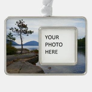 Eagle Lake at Acadia Nationalpark Rahmen-Ornament Silber
