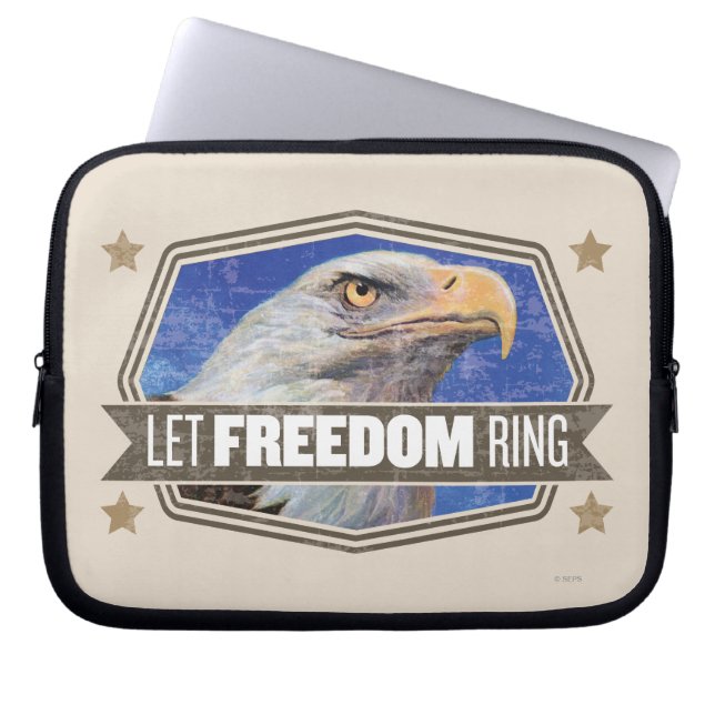 Eagle-Lass-Freiheitsring Laptopschutzhülle (Vorderseite)