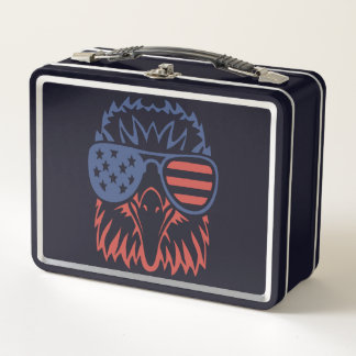 Eagle Lover Gift| Adler American Flag Independence Metall Brotdose