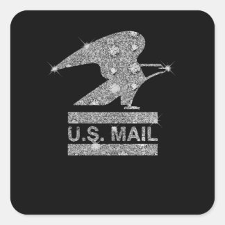 Eagle Lover Gift| Dimond Eagle US Mail Quadratischer Aufkleber