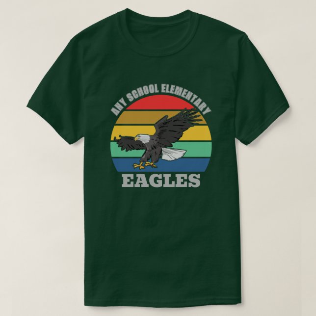 Eagle Mascot School benutzerdefinierbarer Template T-Shirt (Design vorne)