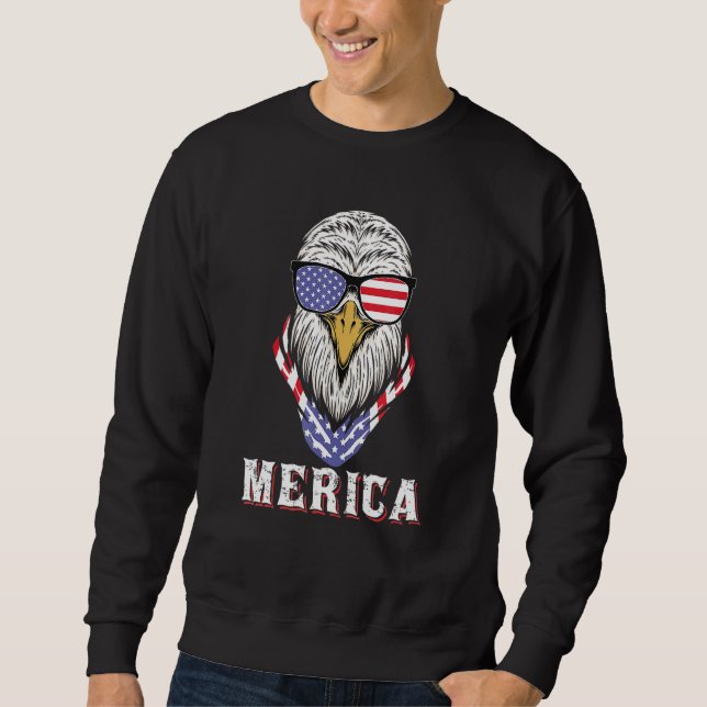 Eagle Merica 4. Juli Patriotischer Adler 4. Ju Sweatshirt (Vorderseite)