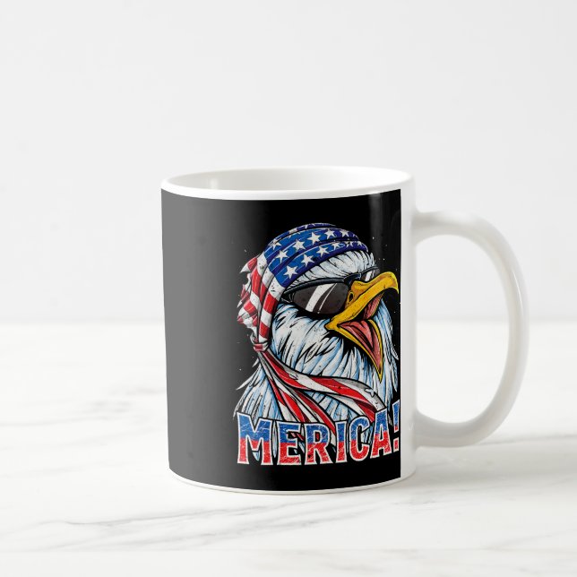 Eagle Merica T Shirt 4. Juli Merica Men Boys A Kaffeetasse (Rechts)