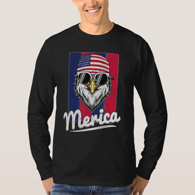 Eagle Merican Flag Eagle Patriotic T-Shirt (Vorderseite)
