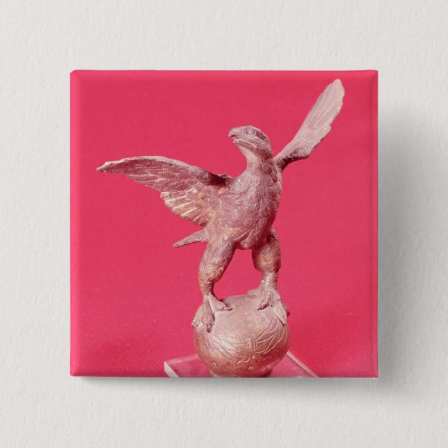 Eagle mit verbreiteten Flügeln auf einem Ball Button (Vorderseite)