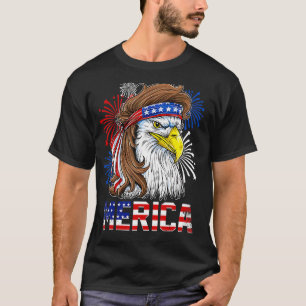 Eagle Mulle American Flag USA Männer 4. Juli T-Shirt