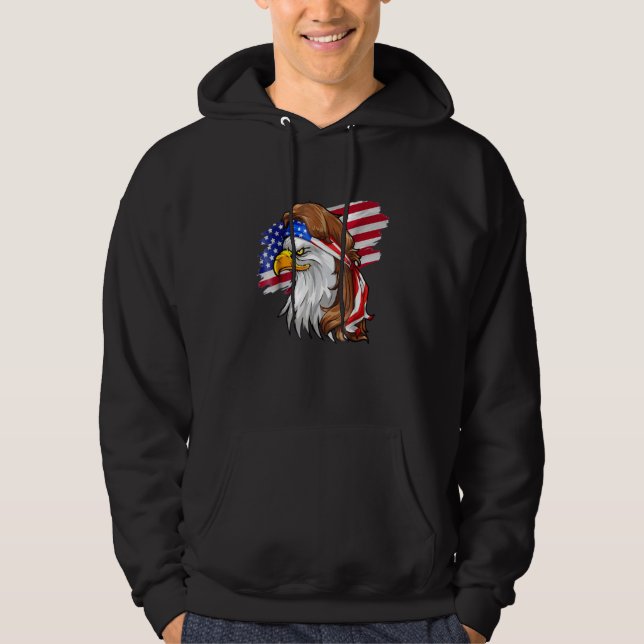 Eagle Mulle Men 4. Juli Amerikanische Flagge USA Hoodie (Vorderseite)