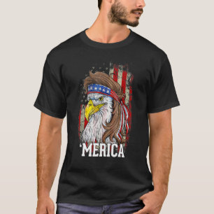 Eagle Mullet Merica Men 4. Juli Amerikanische Flag T-Shirt