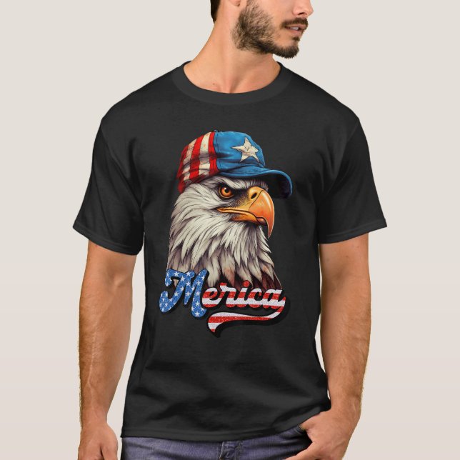 Eagle Mullet Sunglasses Merica 4th Of July USA Ame T-Shirt (Vorderseite)