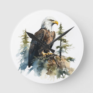 Eagle Nature Wildlife Clock Runde Wanduhr