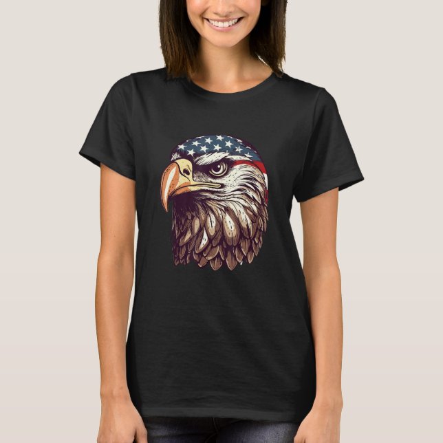 Eagle Of Freedom Merica Patriotic USA Flag 4th of  T-Shirt (Vorderseite)