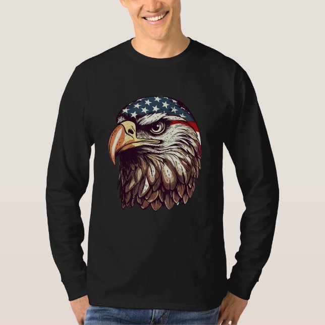 Eagle Of Freedom Merica Patriotic USA Flag 4th of  T-Shirt (Vorderseite)