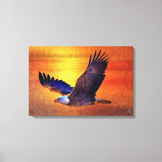 Eagle Öl 24"x16" StretchCanvas drucken Leinwanddruck (Vorderseite)
