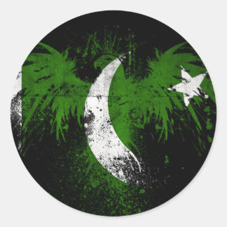 eagle-on-pakistani-flag-wallpaper-hd-wallpap runder aufkleber
