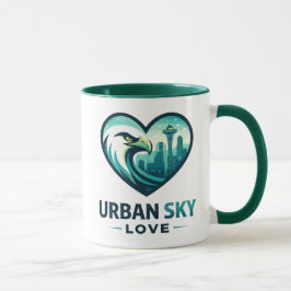 Eagle Over City Skyline Nature Meets Urban Tee Tasse