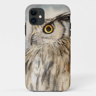 Eagle Owl Wildlife Realistisches Portrait iPhone 11 Hülle