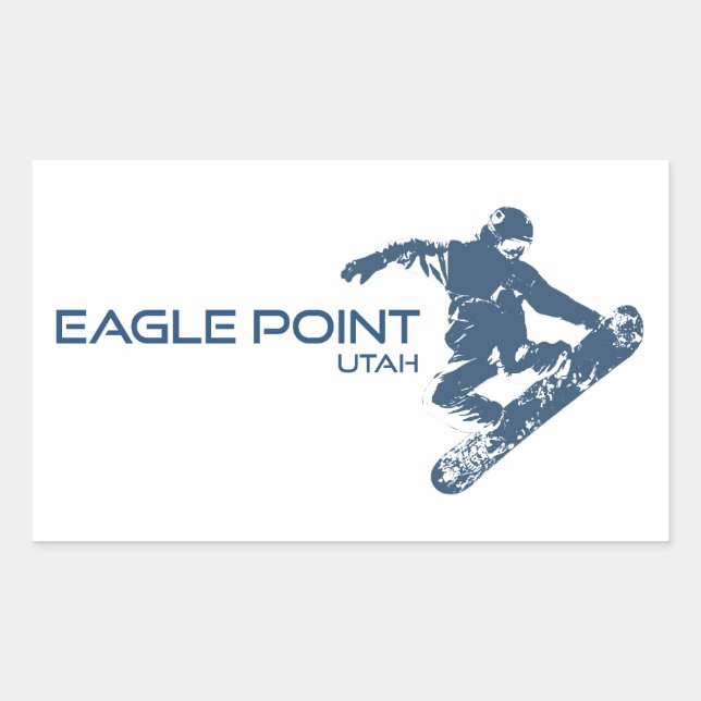 Eagle Point Resort Utah Snowboarder Rechteckiger Aufkleber (Vorderseite)