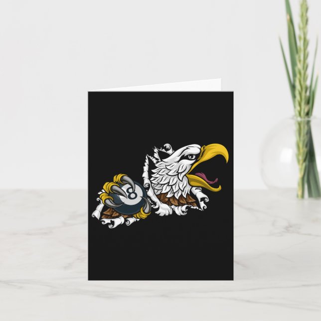 Eagle Pool 8 Ball Billiard Cartoon Karte (Vorderseite)