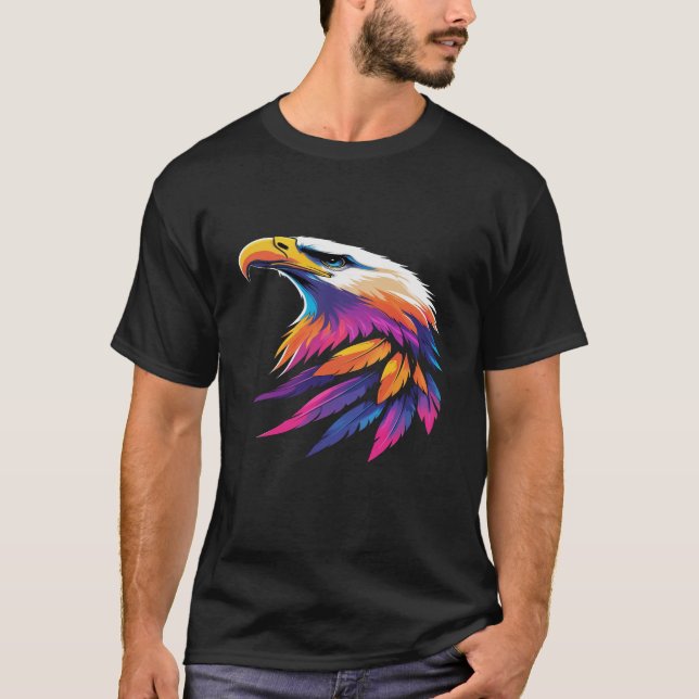 Eagle Print T - Shirt, Bird Lover T - Shirt (Vorderseite)