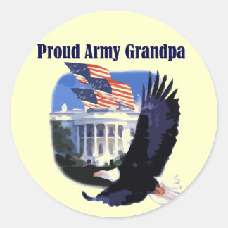 Eagle Proud Army Opa Tshirts und Geschenke Runder Aufkleber