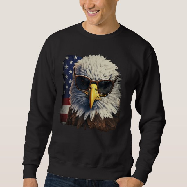 Eagle Proud Patriotic American US Flag 4th Of July Sweatshirt (Vorderseite)