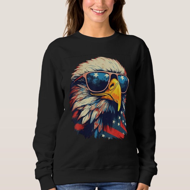 Eagle Proud Patriotic American US Flag 4th Of July Sweatshirt (Vorderseite)