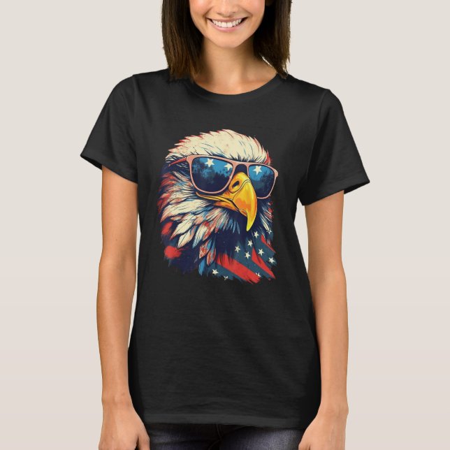 Eagle Proud Patriotic American US Flag 4th Of July T-Shirt (Vorderseite)