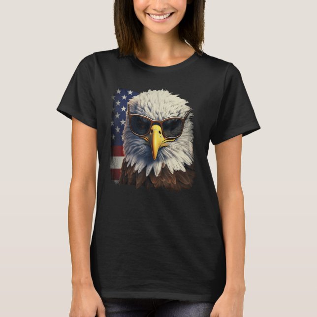 Eagle Proud Patriotic American US Flag 4th Of July T-Shirt (Vorderseite)