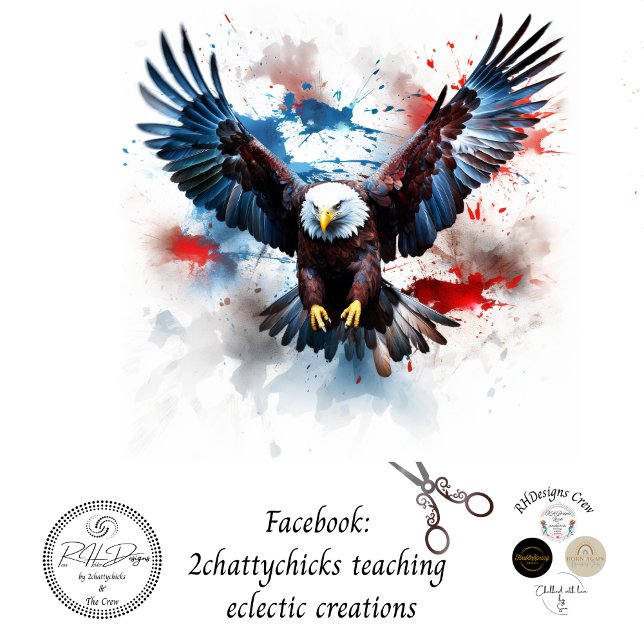 Eagle Red White Blue Decoupage Seidenpapier (Von Creator hochgeladen)