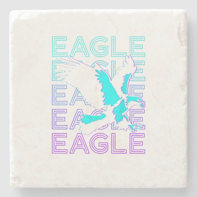 Eagle Retro Steinuntersetzer (Vorderseite)