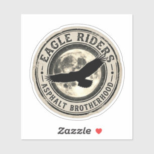 Eagle Riders Asphalt Brüderschaft Vollmond Biker Aufkleber