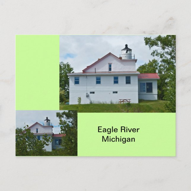 Eagle River Michigan Postkarte (Vorderseite)