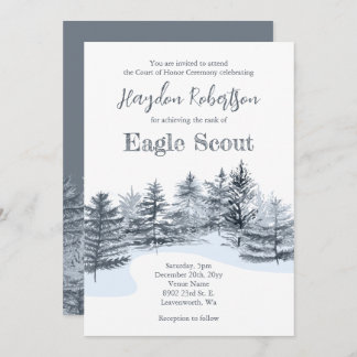 Eagle Scout, Court of Honor, Gray Forest Trees Einladung