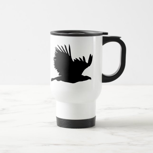 Eagle Silhouette Geschenke Reisebecher (Rechts)