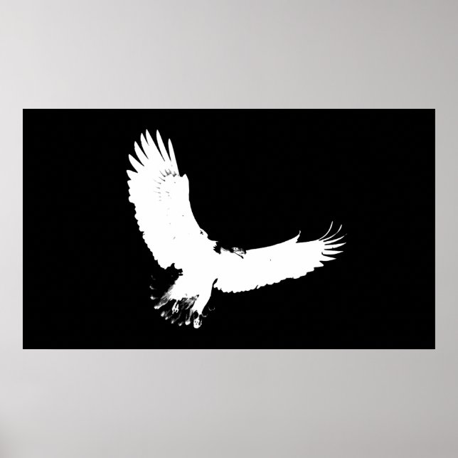 Eagle Silhouette Poster Print Bald Adler Flight (Vorne)
